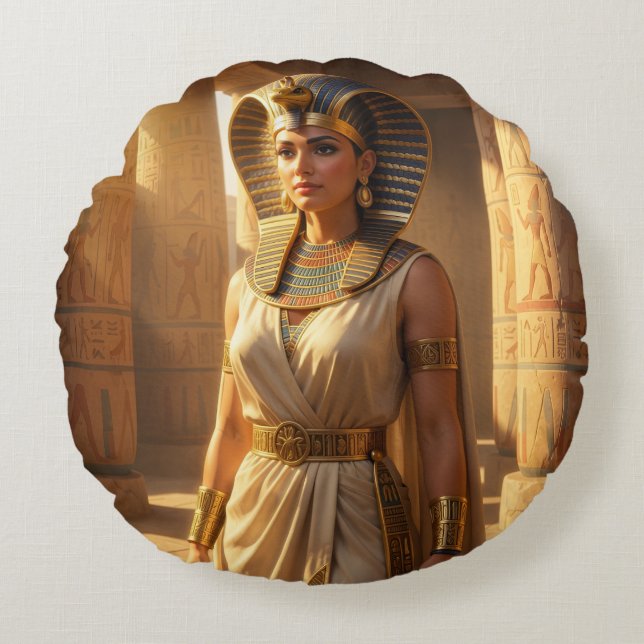 Wadjet - Egyptian Snake Goddess´2 Round Pillow (Front)