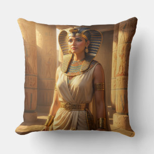 Wadjet - Egyptian Snake Goddess Throw Pillow