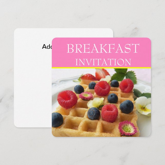 Waffle and Fruit Breakfast Invitations (Front/Back)