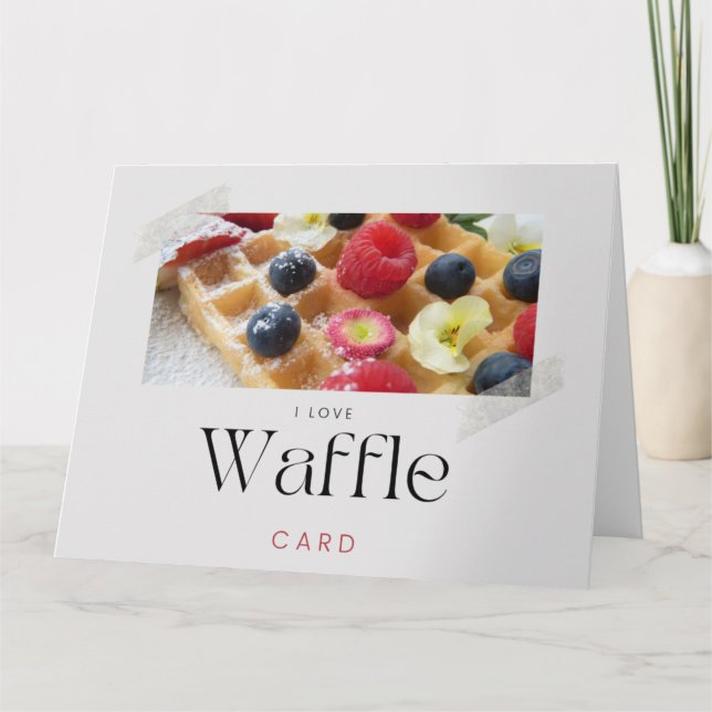 Waffle And Raspberry Fruit Breakfast Card (Front)