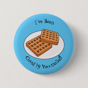 Waffle cartoon illustration 2 inch round button