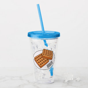 Waffle cartoon illustration acrylic tumbler