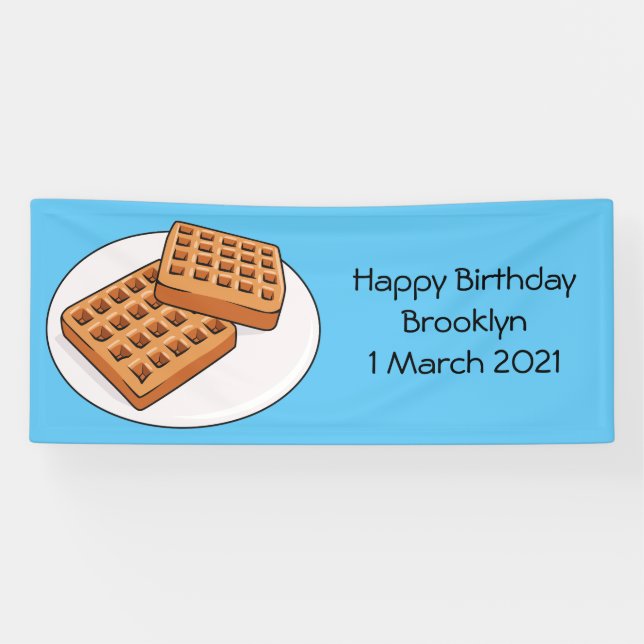 Waffle cartoon illustration banner (Horizontal)