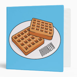 Waffle cartoon illustration  binder