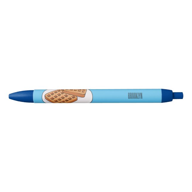 Waffle cartoon illustration  black ink pen (Front)
