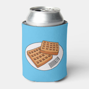 Waffle cartoon illustration  can cooler