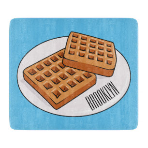 Waffle cartoon illustration cutting board