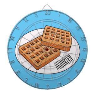 Waffle cartoon illustration dartboard