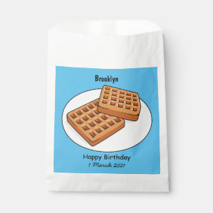 Waffle cartoon illustration favour bag
