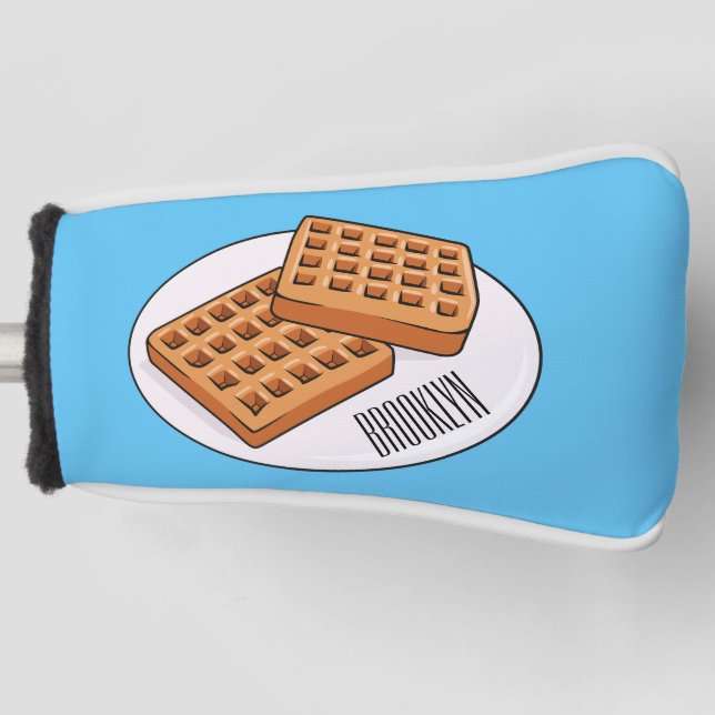 Waffle cartoon illustration  golf head cover (Front)