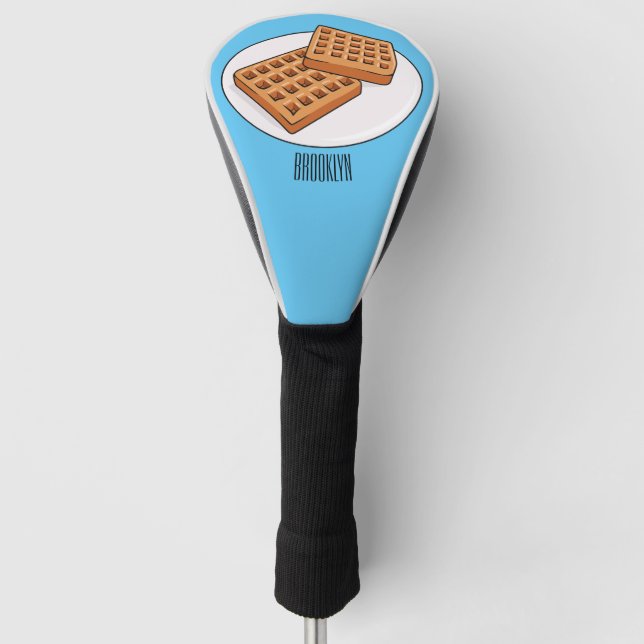Waffle cartoon illustration  golf head cover (Front)