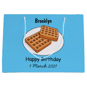Waffle cartoon illustration large gift bag