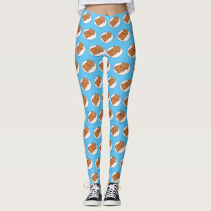 Waffle cartoon illustration  leggings