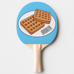 Waffle cartoon illustration ping pong paddle