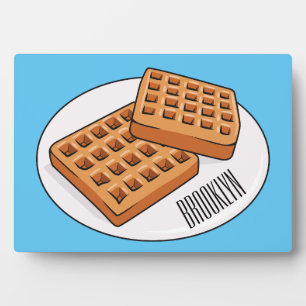 Waffle cartoon illustration  plaque