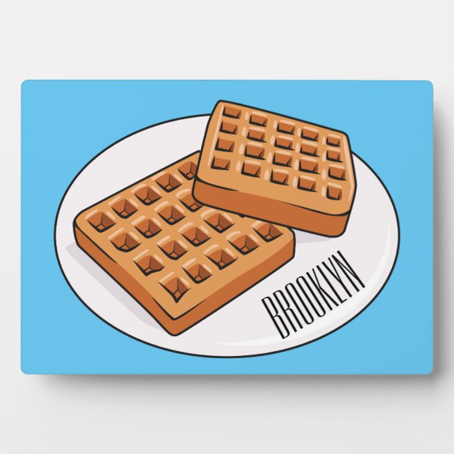 Waffle cartoon illustration  plaque (Front)