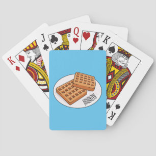 Waffle cartoon illustration  playing cards