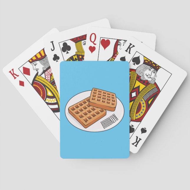 Waffle cartoon illustration  playing cards (Back)