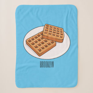 Waffle cartoon illustration sherpa blanket