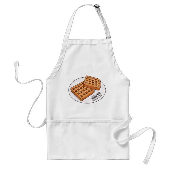 Waffle cartoon illustration  standard apron (Front)