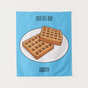 Waffle cartoon illustration  tapestry