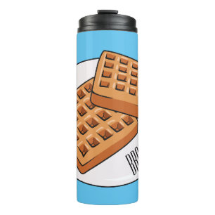 Waffle cartoon illustration thermal tumbler