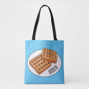 Waffle cartoon illustration  tote bag