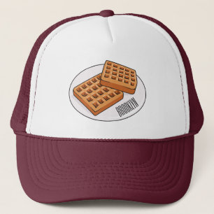 Waffle cartoon illustration trucker hat