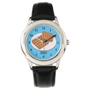 Waffle cartoon illustration  watch