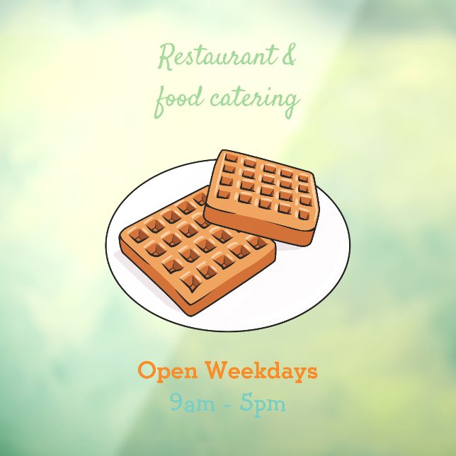 Waffle cartoon illustration window cling (Sheet 3)