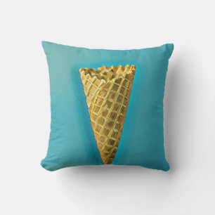 Waffle cone for ice cream lovers throw pillow