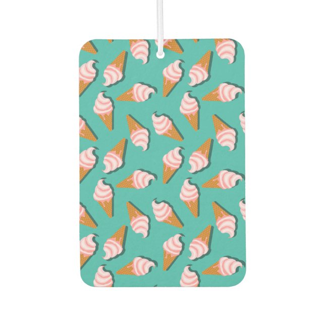 Waffle cones ice cream and frozen yogurt pattern air freshener (Front)