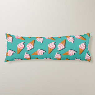 Waffle cones ice cream and frozen yogurt pattern body pillow