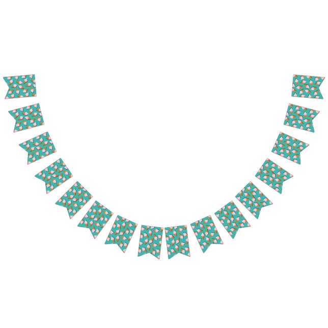 Waffle cones ice cream and frozen yogurt pattern bunting flags (All)