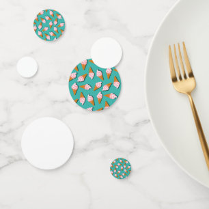 Waffle cones ice cream and frozen yogurt pattern confetti