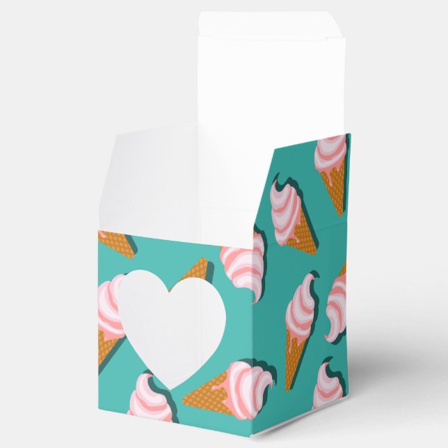 Waffle cones ice cream and frozen yogurt pattern favor box (Opened)