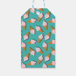Waffle cones ice cream and frozen yogurt pattern gift tags