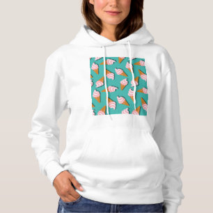 Waffle cones ice cream and frozen yogurt pattern hoodie