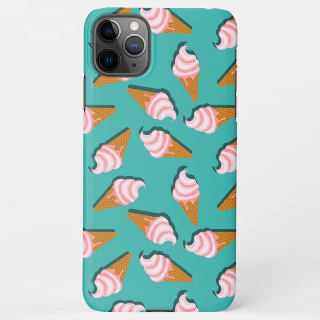 Waffle cones ice cream and frozen yogurt pattern iPhone case (Back)