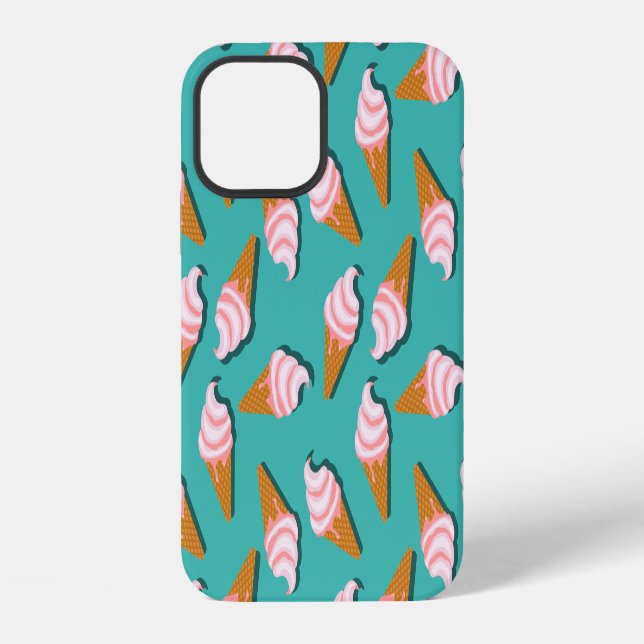Waffle cones ice cream and frozen yogurt pattern iPhone case (Back)