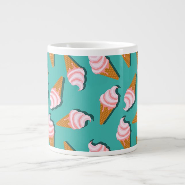 Waffle cones ice cream and frozen yogurt pattern large coffee mug (Front)