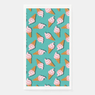 Waffle cones ice cream and frozen yogurt pattern napkin