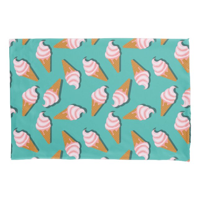Waffle cones ice cream and frozen yogurt pattern pillowcase (Front)