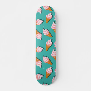Waffle cones ice cream and frozen yogurt pattern skateboard