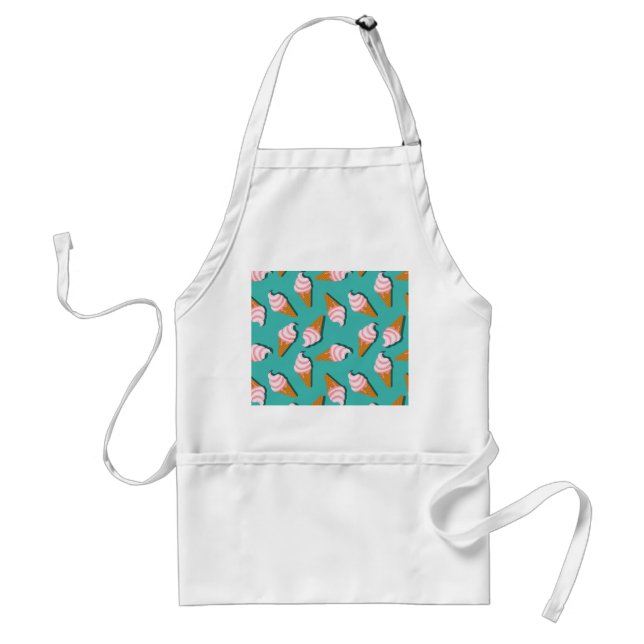 Waffle cones ice cream and frozen yogurt pattern standard apron (Front)