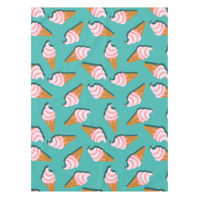 Waffle cones ice cream and frozen yogurt pattern tablecloth (Front)