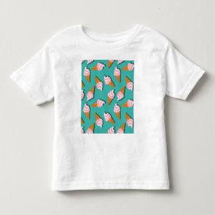 Waffle cones ice cream and frozen yogurt pattern toddler t-shirt