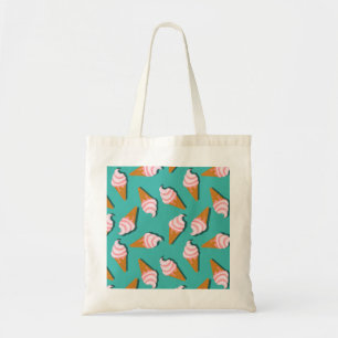 Waffle cones ice cream and frozen yogurt pattern tote bag