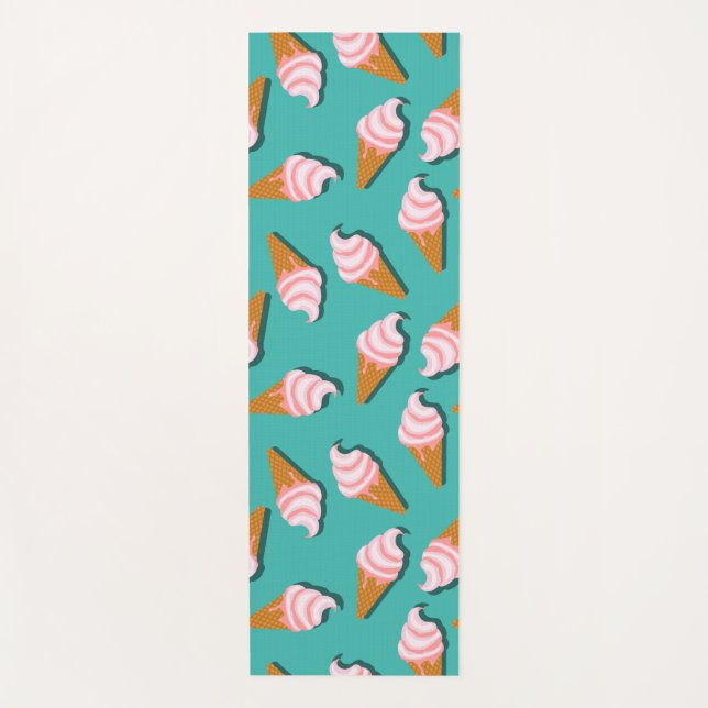 Waffle cones ice cream and frozen yogurt pattern yoga mat (Front)
