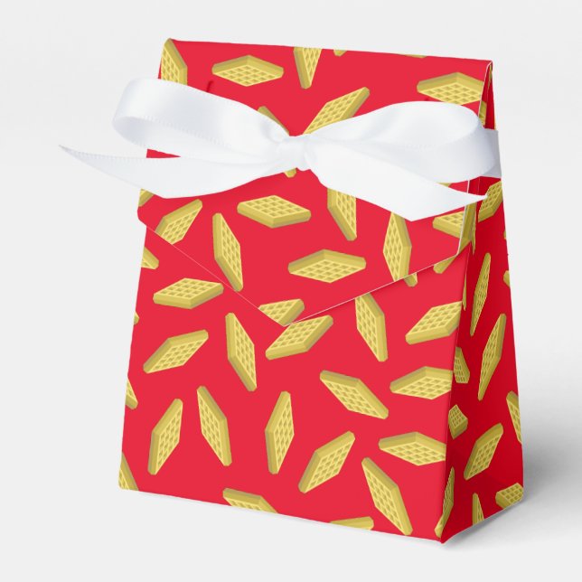 Waffle Cute Breakfast Brunch Kids 1st Birthday Favor Box (Front Side)